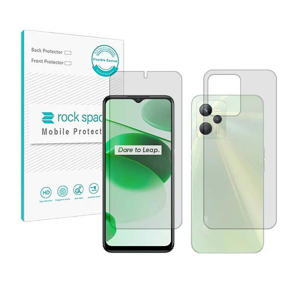  محافظ صفحه نمایش شفاف راک اسپیس مدل HyGEL مناسب برای گوشی موبایل ریلمی C35 به همراه محافظ پشت گوشی