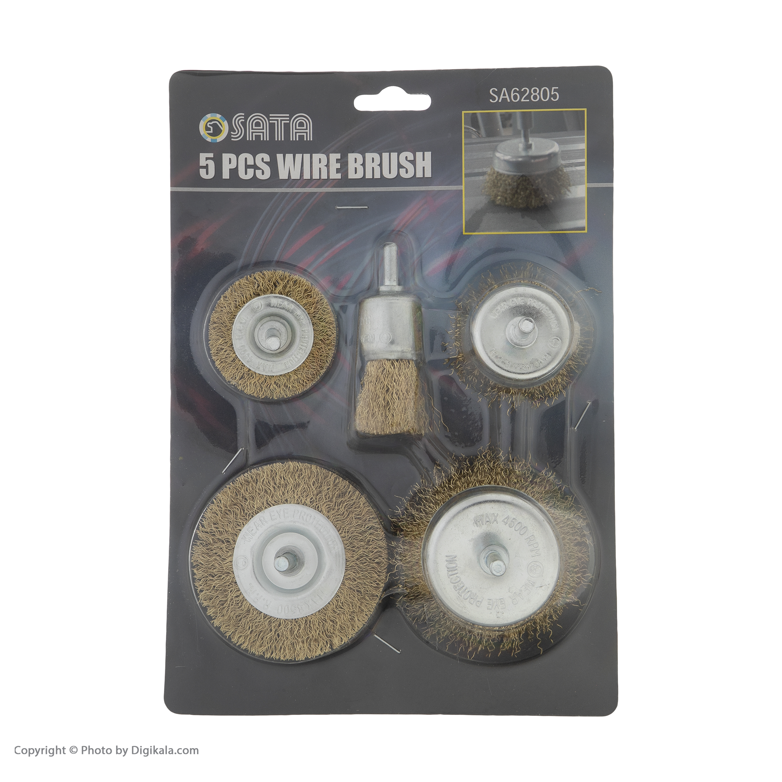 فرچه سیمی ساتا مدل SA62805 مجموعه 5 عددی