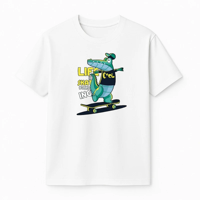 تی‌شرت آستین کوتاه پسرانه مدل اسکیت سوار 