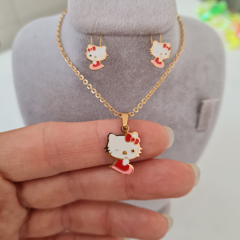 نیم ست دخترانه مدل گربه