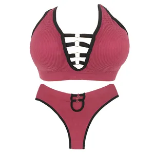 ست شورت و نیم تنه زنانه مدل هانا رنگ جگری