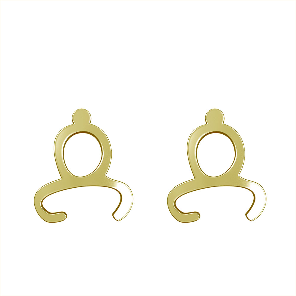 گوشواره طلا 18 عیار زنانه مدوپد مدل هندسی کد GA1-16149