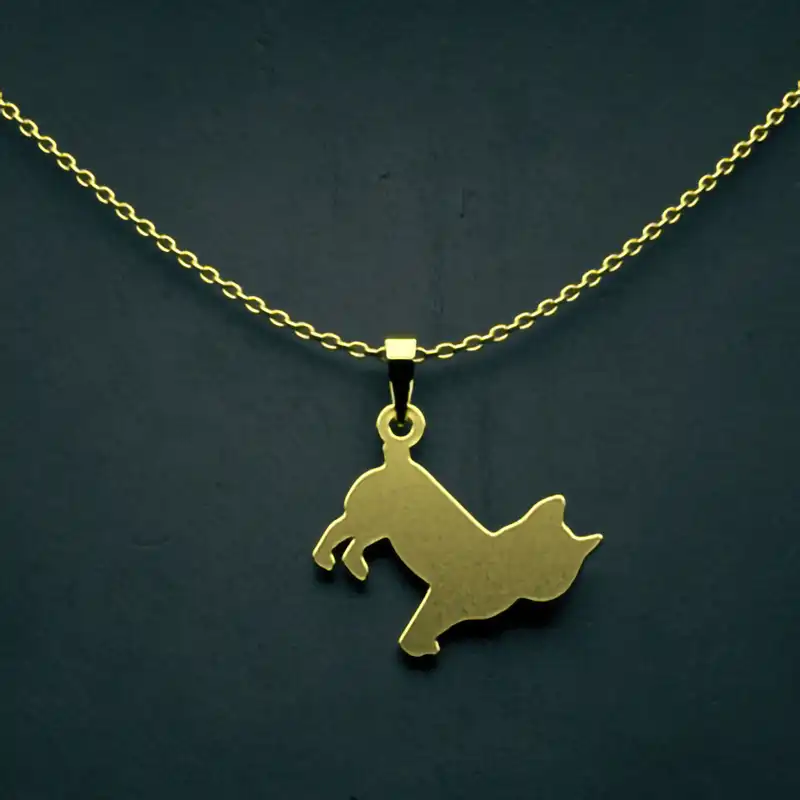 گردنبند طلا 18 عیار زنانه مدوپد مدل سگ کد J3-1-1238