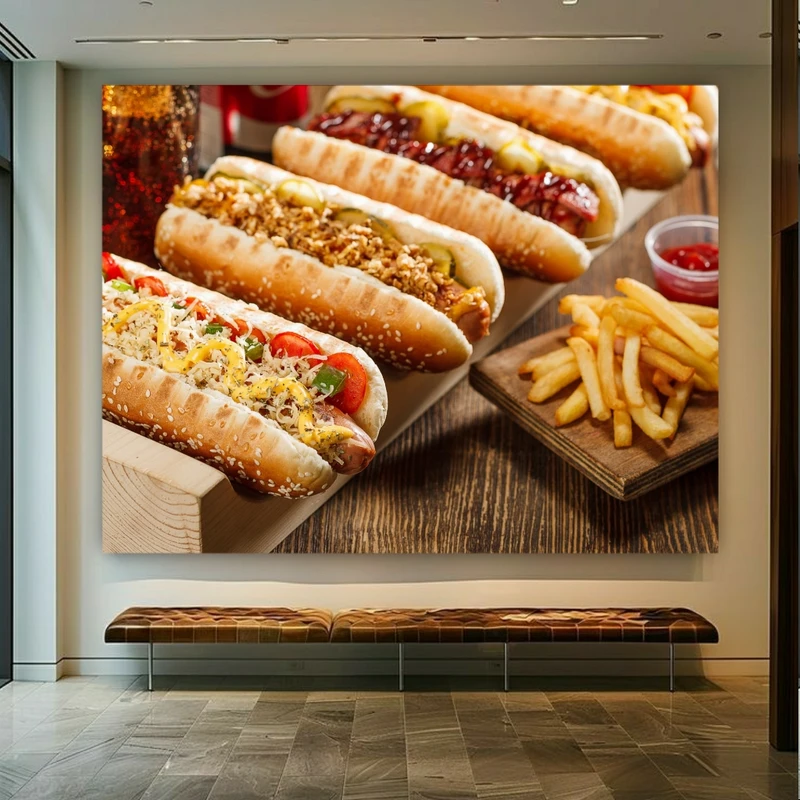 تابلو بوم طرح ساندویچ لذیذ مدل فست فود کد GR851