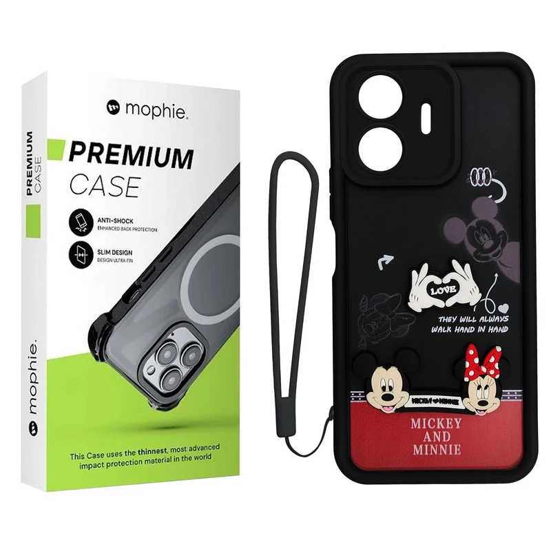 کاور موفی مدل Silicone Puffer Minni Mouse Strap مناسب برای گوشی موبایل شیائومی Redmi 13C / Poco C65 به همراه بند