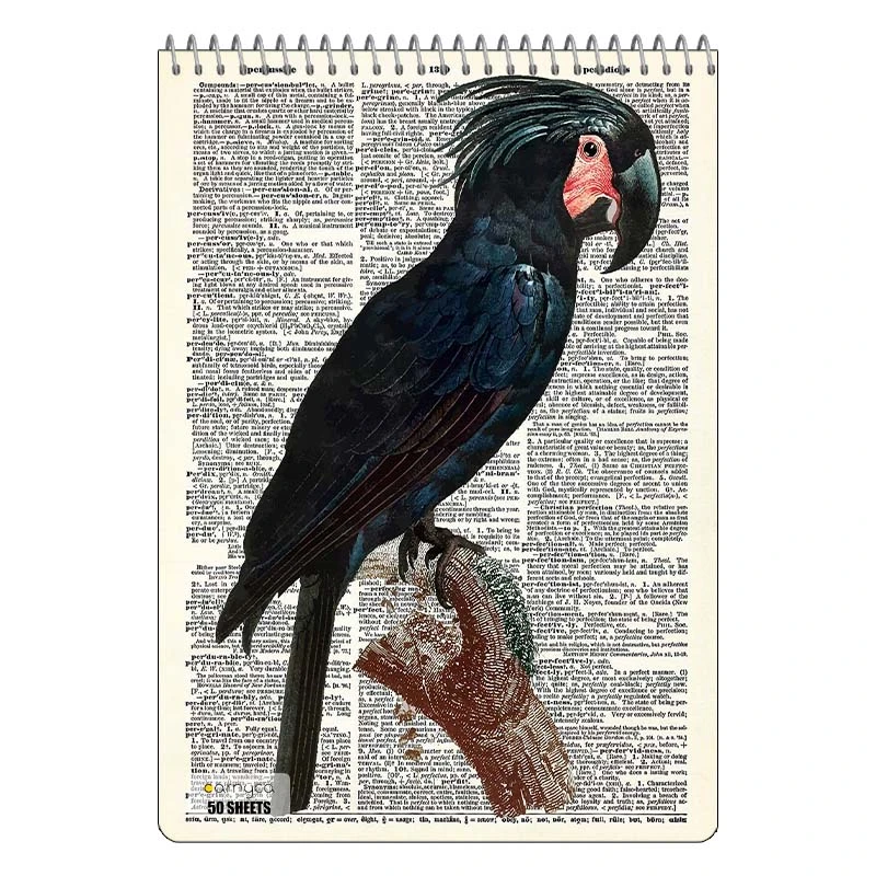 دفتر نقاشی 50 برگ سیمی کارنیکا طرح روزنامه وینتج حیوانات Vintage Newspaper Animals کد 79492