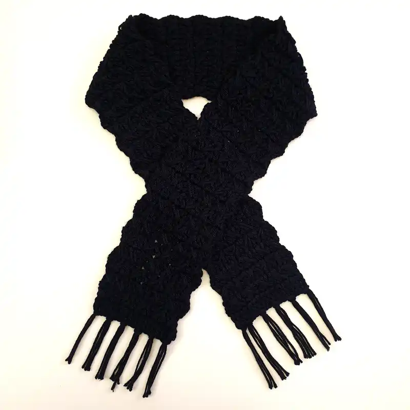 ست كلاه و شال گردن بافتنی زنانه كد SHB3-BL