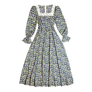 پیراهن یقه خشتی زنانه شین مدل شکوفه بهار