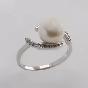 انگشتر نقره زنانه مدل مروارید کد 46