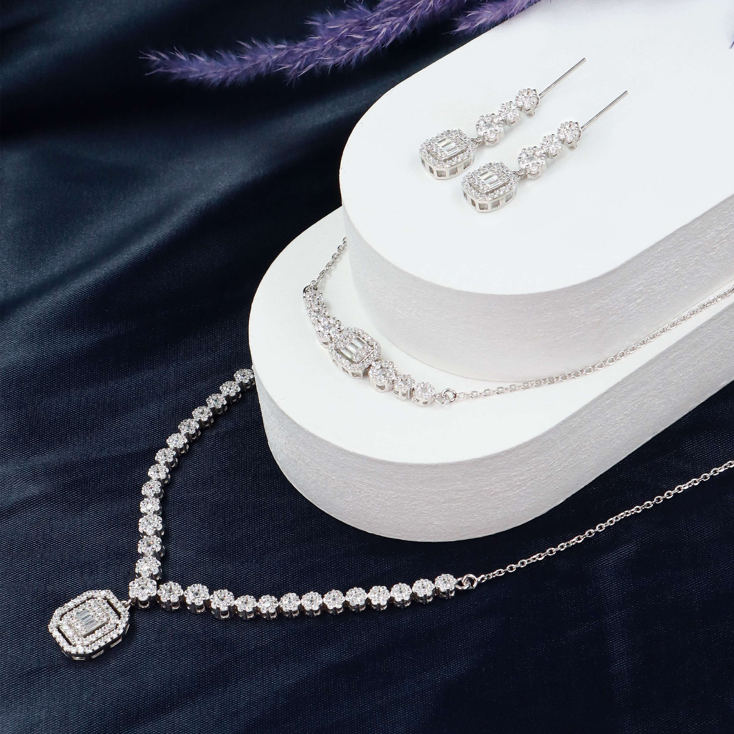 نیم ست نقره زنانه جی تی ای مدل جی نایس