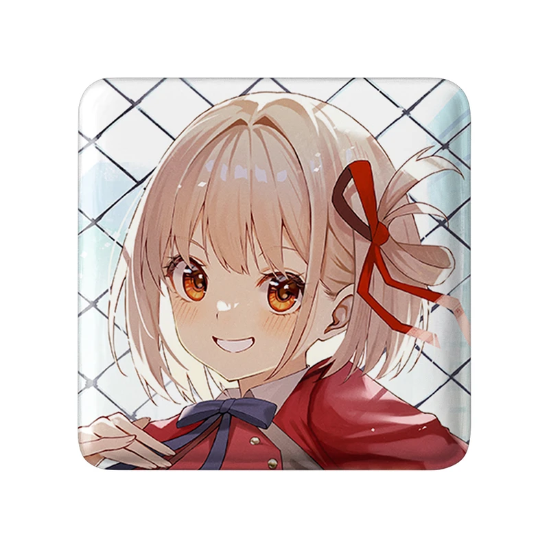 مگنت خندالو طرح چیساتو انیمه لیکوریس ریکویل Lycoris Recoil  مدل مربعی کد 23008