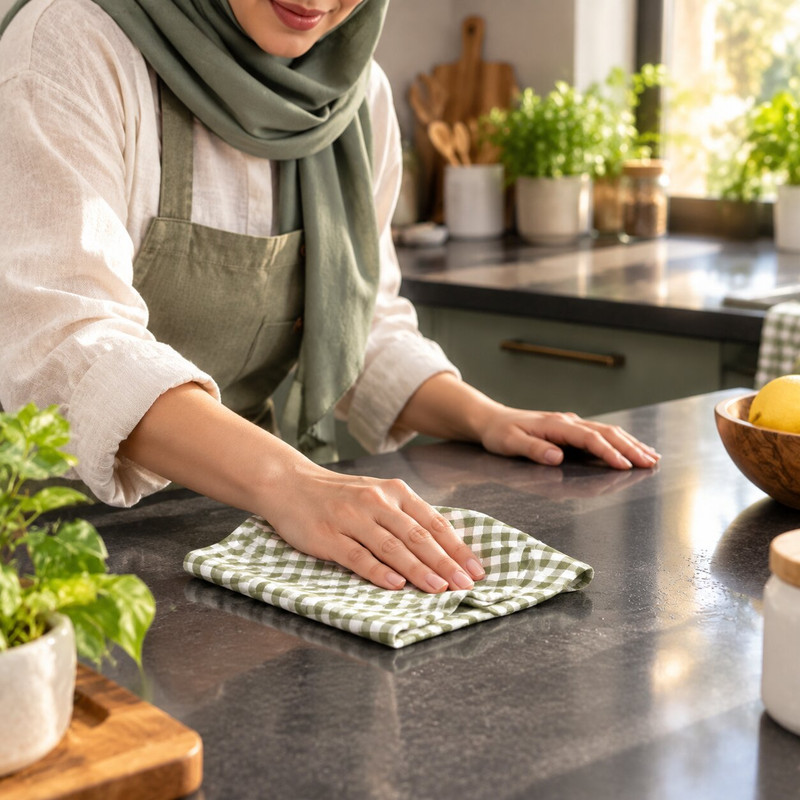 دستمال نظافت خانه و آشپزخانه حوله ای مدل 4 خانه بسته 3 عددی