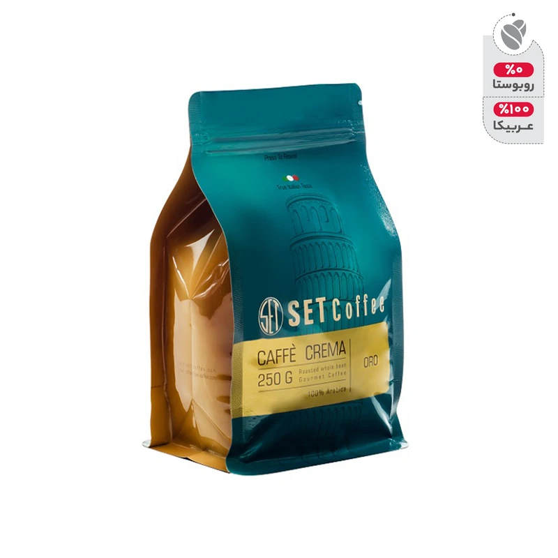 دانه قهوه کافی کریما طلایی قهوه ست - 250 گرم