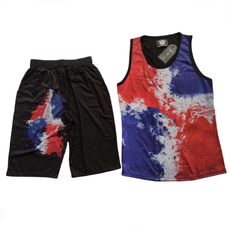 ست تاپ و شلوارک مردانه مدل آبرنگی 99086