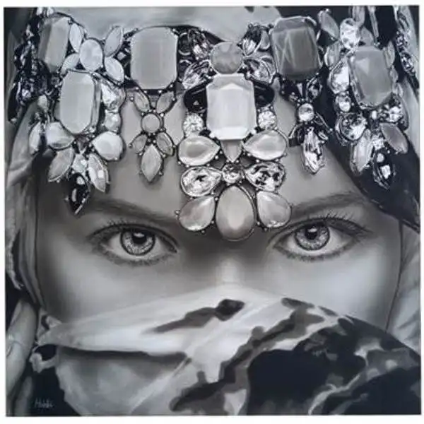 تابلو نقاشی سیاه قلم طرح چهره مدل چشمان زیبا کد 13