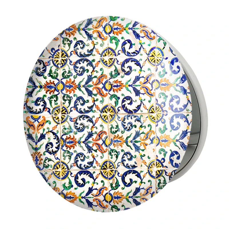 آینه جیبی خندالو طرح کاشی مدل تاشو کد 2164 