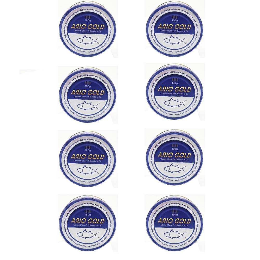 کنسرو ماهی نیزه ماهی (پیکادو)، گیدر در روغن گیاهی آریو گلد - 180 گرم بسته 8 عددی