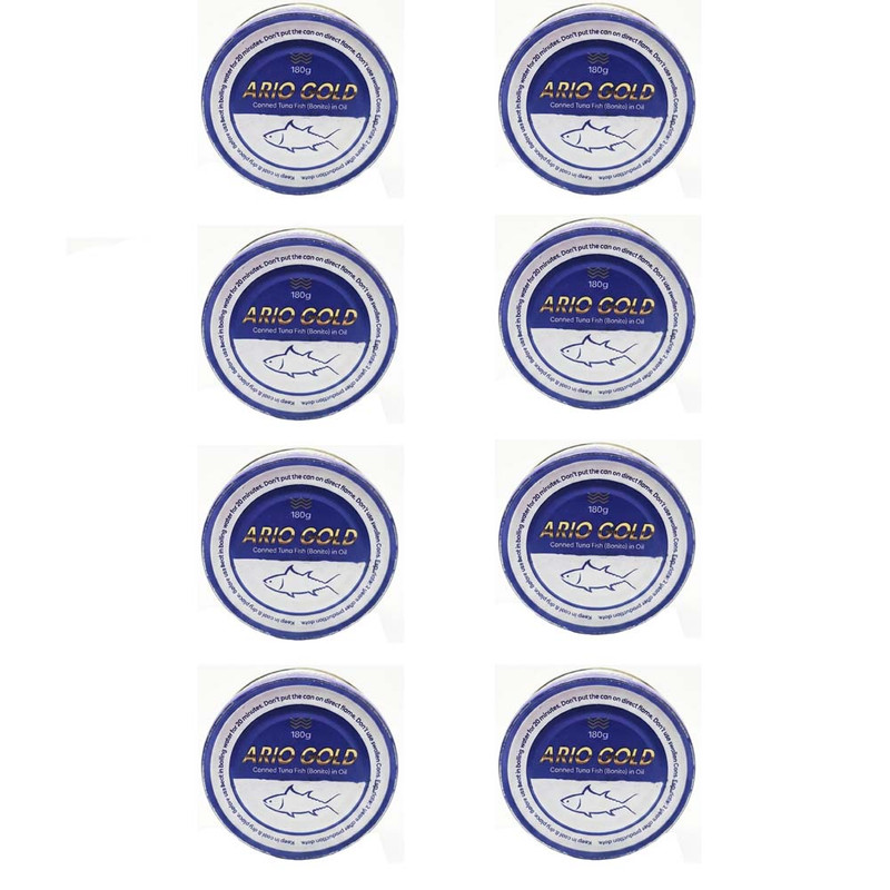 کنسرو ماهی نیزه ماهی (پیکادو)، گیدر در روغن گیاهی آریو گلد - 180 گرم بسته 8 عددی