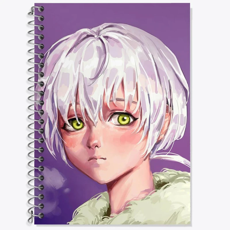 دفتر زبان 50 برگ خندالو مدل دو خط طرح فوشی انیمه به تو ای ابدی کد 15695