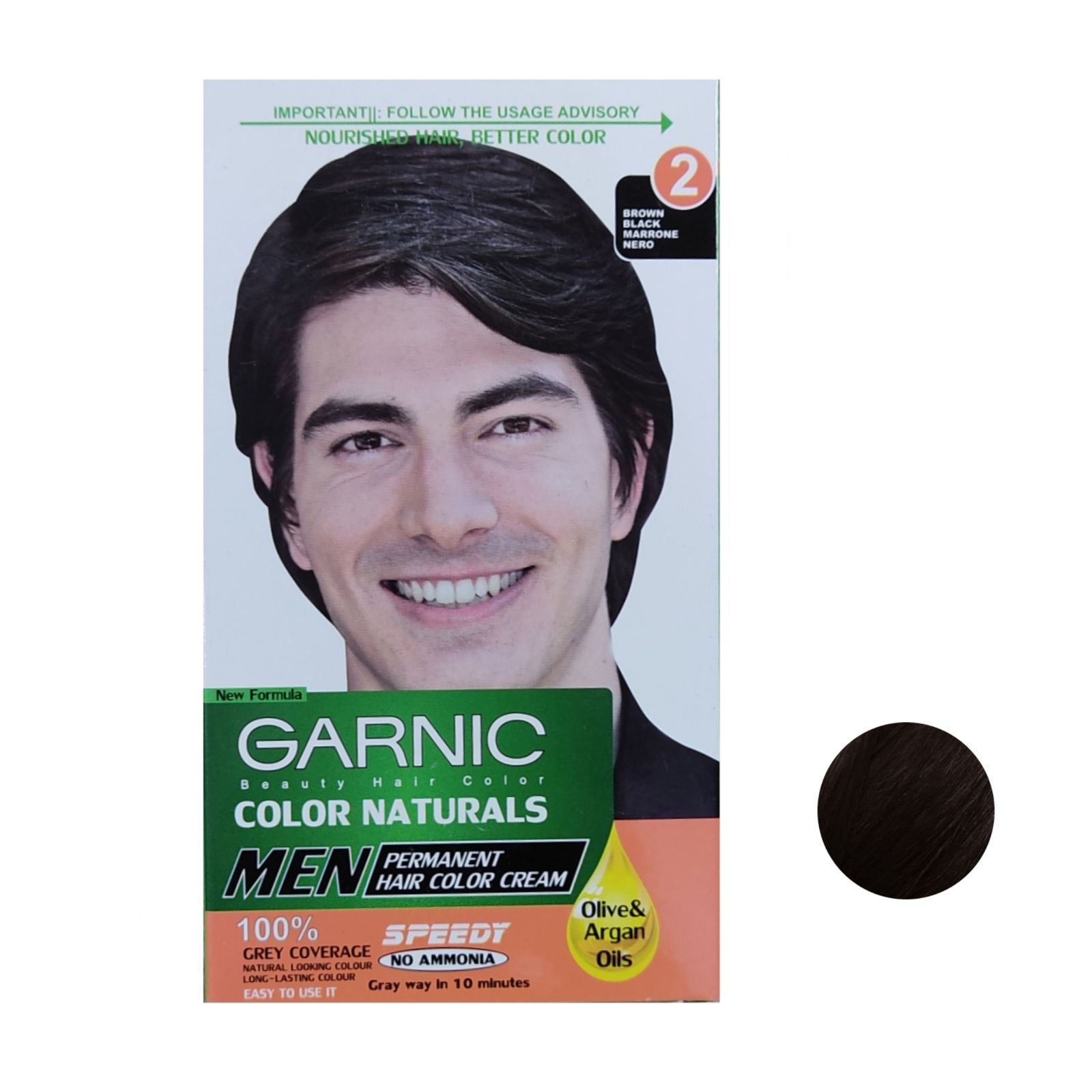 کیت رنگ مو گارنیک شماره 2 حجم ۵۰ میلی لیتر رنگ قهوه ای مشکی - - 1