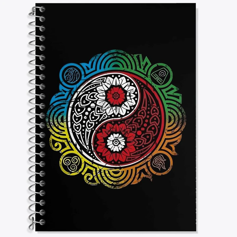 دفتر زبان 50 برگ خندالو مدل دو خط طرح یین و یانگ کد 27697