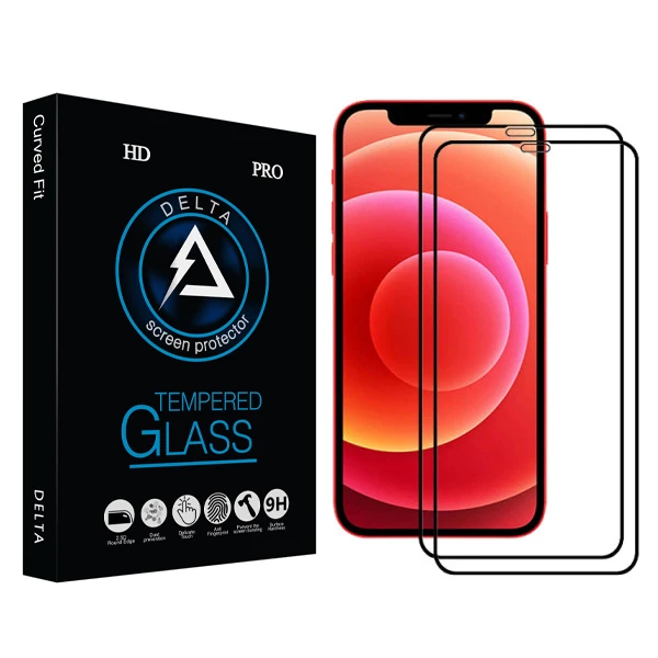 محافظ صفحه نمایش دلتا مدل Fit مناسب برای گوشی موبایل اپل Iphone 12ProMax بسته دو عددی