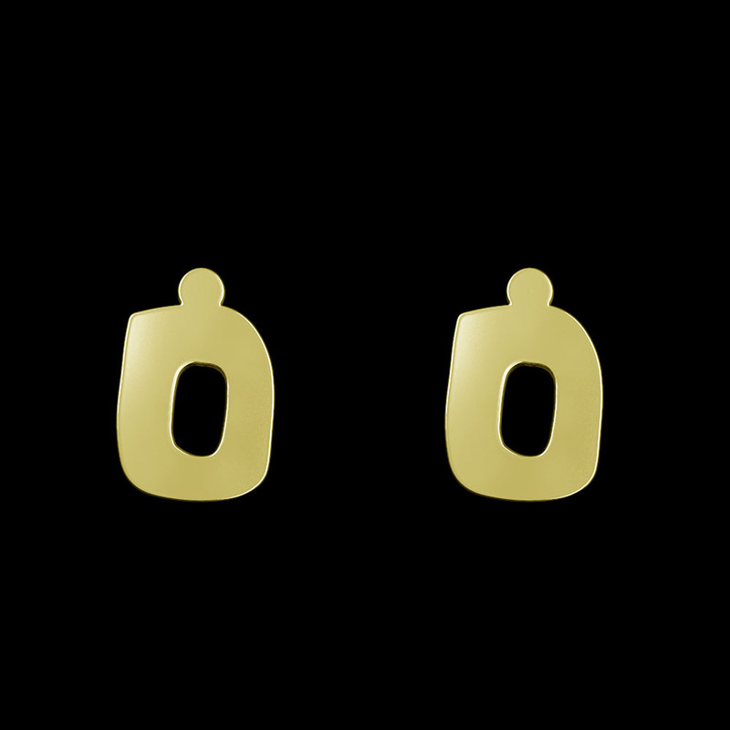 گوشواره طلا 18 عیار زنانه مدوپد مدل هندسی کد GA1-12080