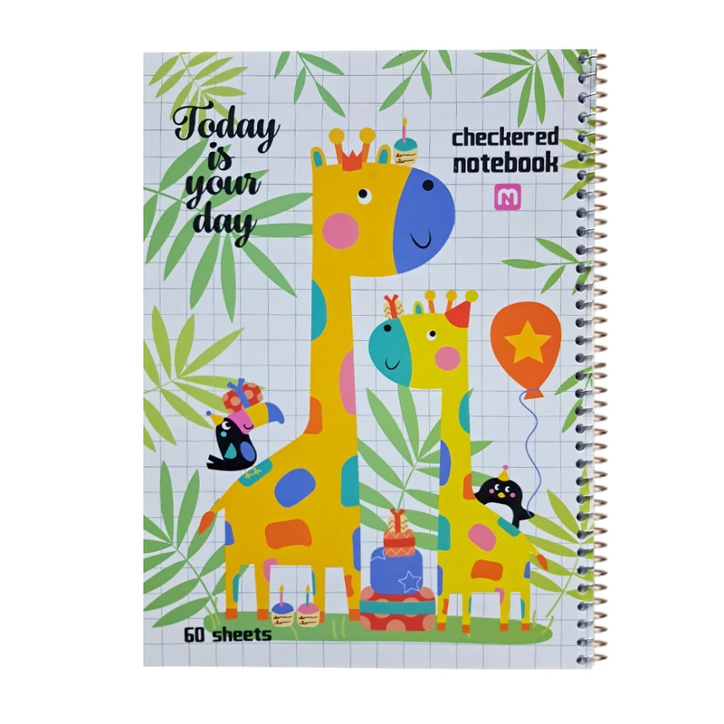 دفتر شطرنجی 60 برگ مکث نوت مدل تولد زرافه ها کد 75