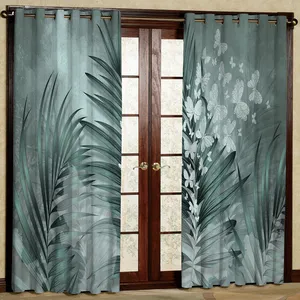 پرده مدل برگ سوزنی و پروانه هازان پانچی کد 2415 سایز 140x200 سانتی متر