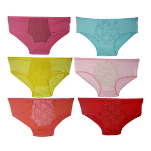 شورت زنانه مدل اسلیپ گیپور دار مجموعه 6 عددی