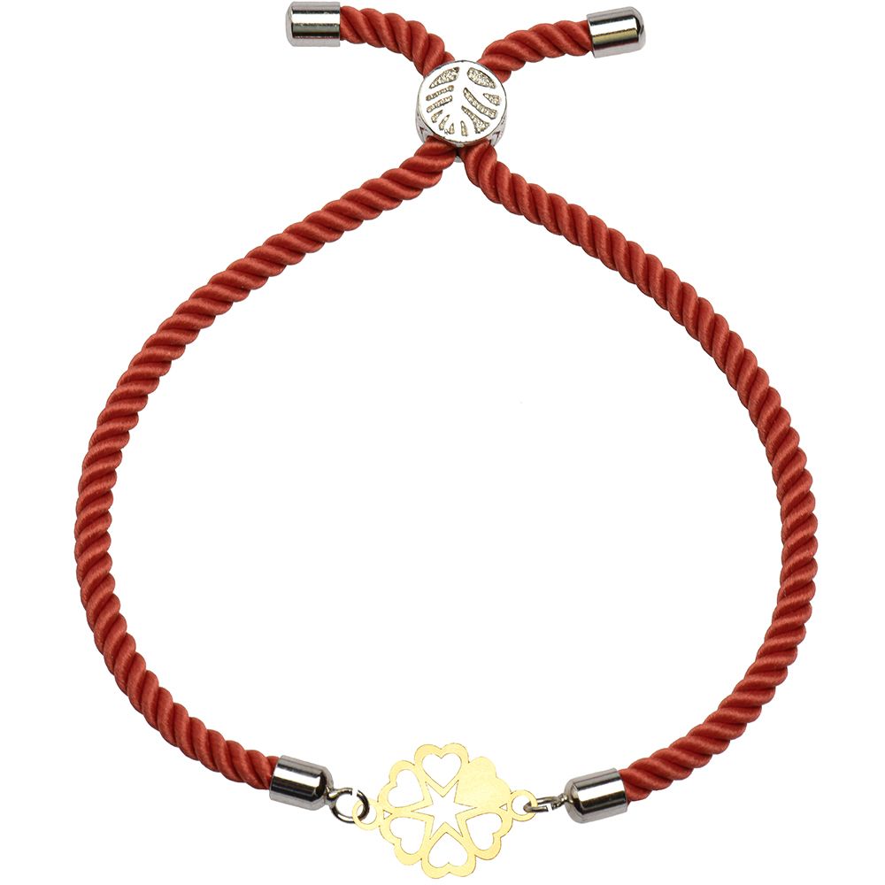 دستبند طلا 18 عیار زنانه کرابو طرح گل و قلب مدل Kr1605 -  - 1