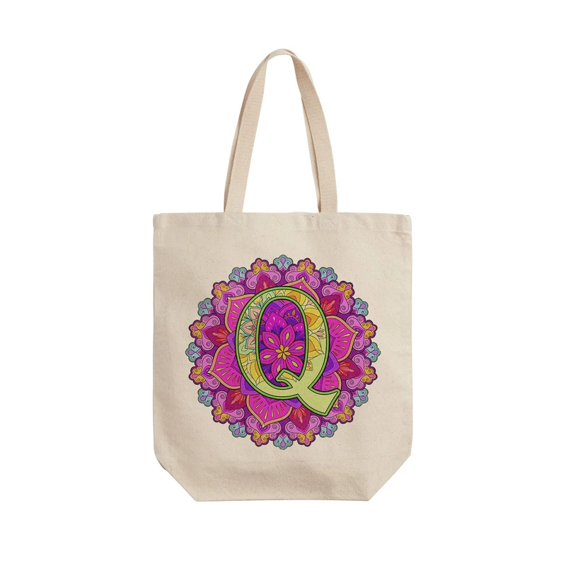 ساک خرید ترمه طراحان ایده مدل حرف Q ماندالا کد cfp2967 - L