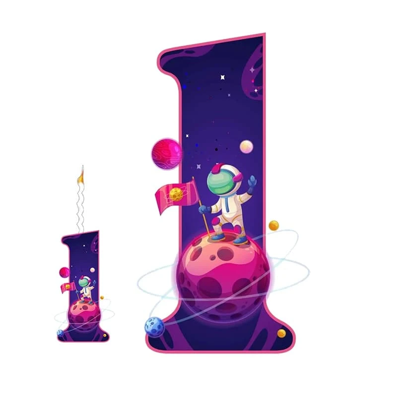 استند تولد مدل عدد 1 طرح فضانورد به همراه شمع