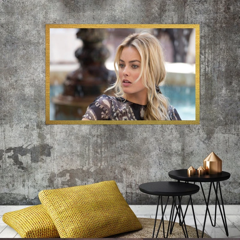 تابلو بکلیت طرح مشاهیر سینمای جهان مارگو رابی مدل قاب شاسی T-S10078