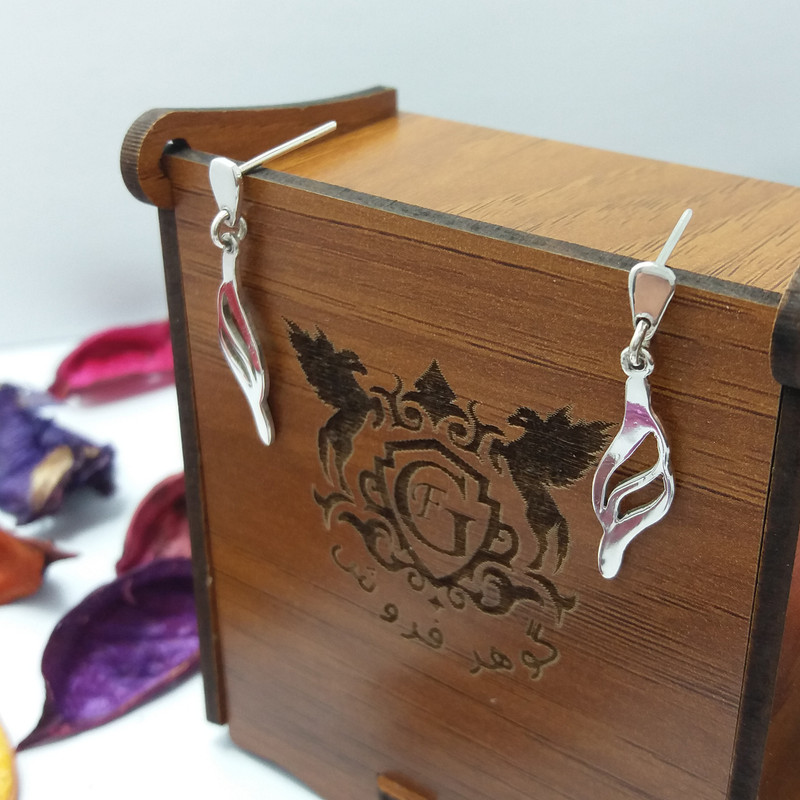 گوشواره نقره زنانه مدل مشعل