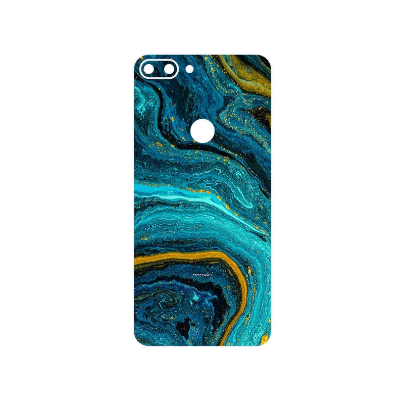 برچسب پوششی ماهوت مدل Turquoise marblewith golden streaks مناسب برای گوشی موبایل جی پلاس T10