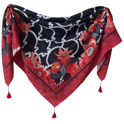 روسری زنانه لویی ویتون مدل نخی منگوله دار اناری