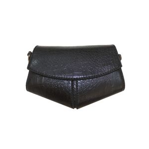 کیف دوشی زنانه مدل مثلثی سنگی چرم طبیعی