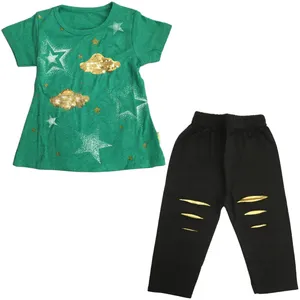 ست تی شرت و شلوارک دخترانه مدل TY44