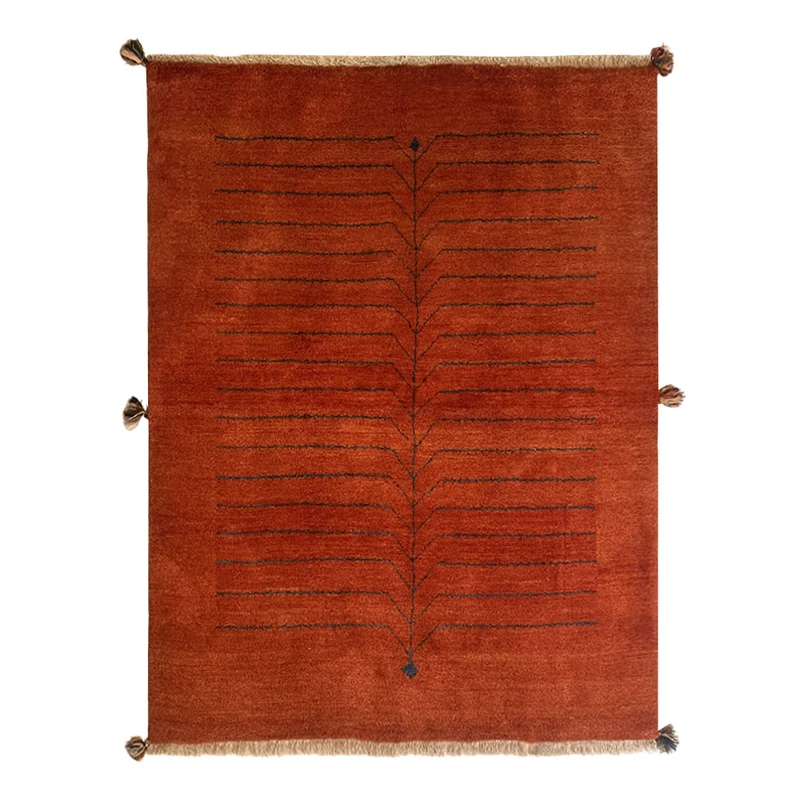 گبه دستبافت قشقایی سه متری کد NKP.RJ0044 زمینه قرمز