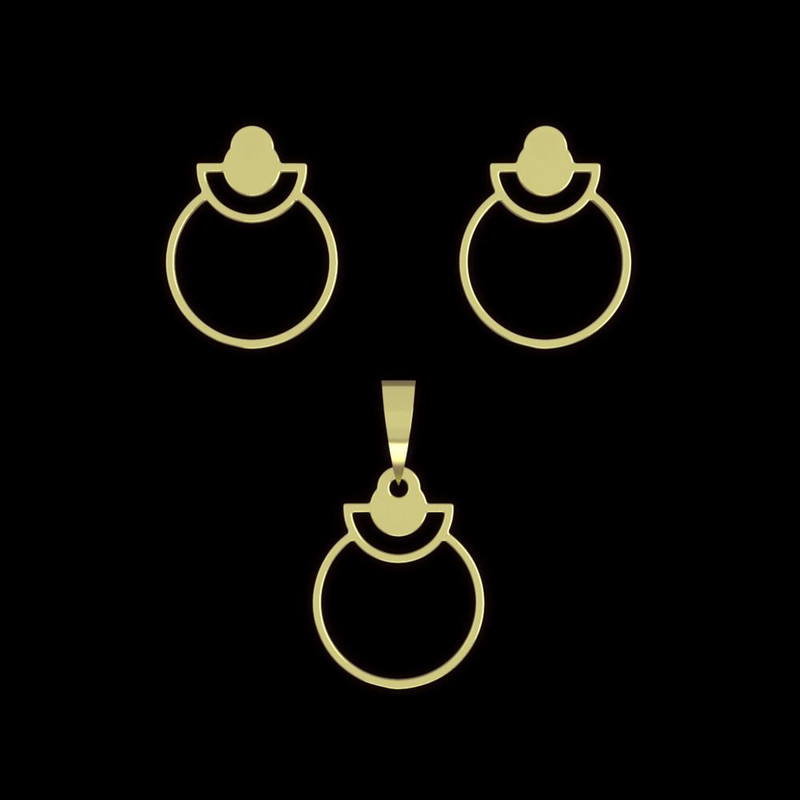 نیم ست طلا 18 عیار زنانه مدوپد مدل دایره کد NA11825