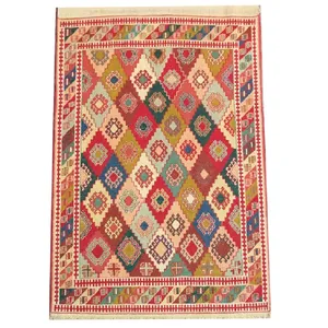 گلیم دستبافت 1.5 متری مدل زرنیم کد 13646