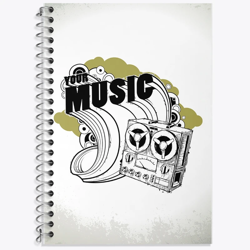 دفتر زبان 50 برگ خندالو مدل سه خط طرح موسیقی کد F2287