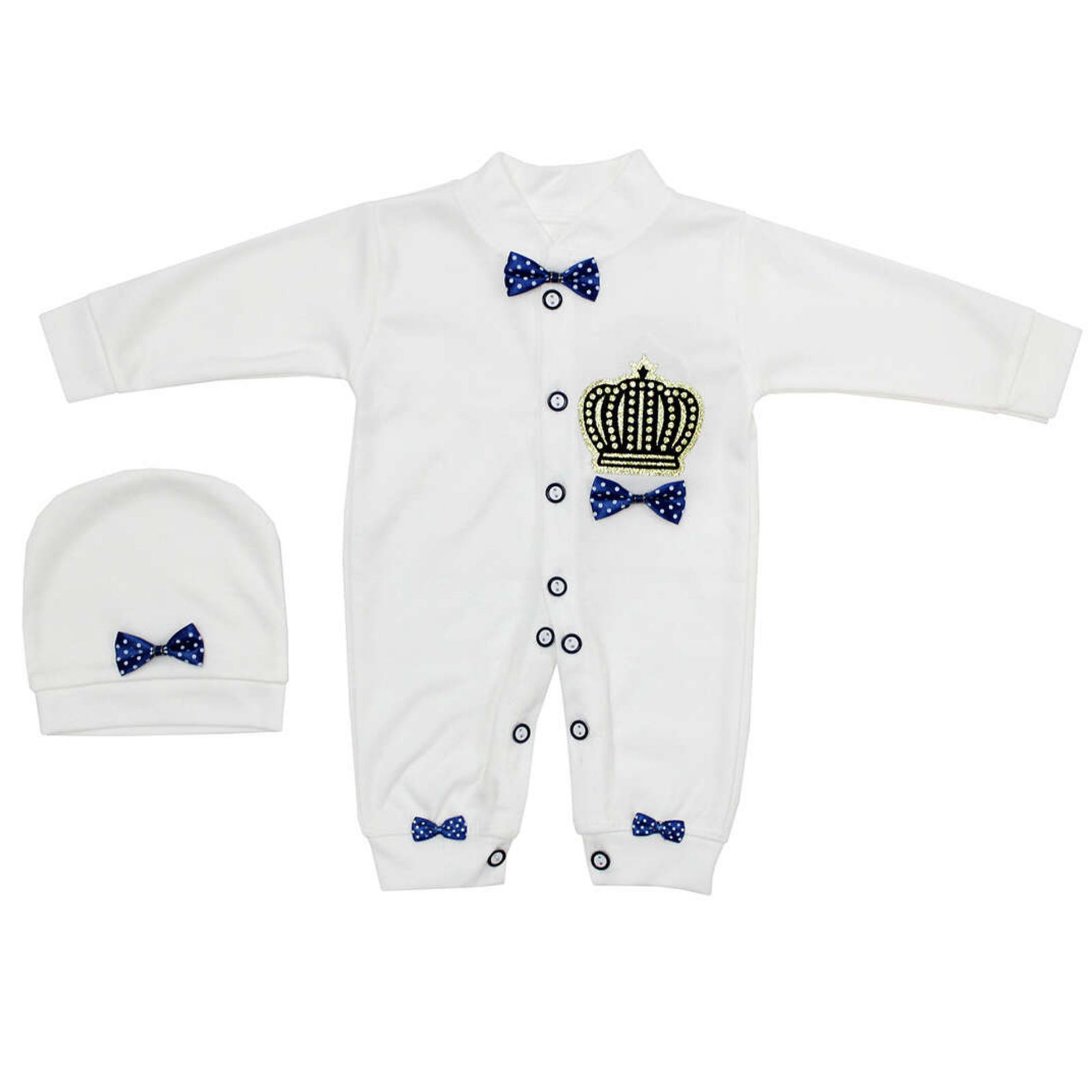 ست سرهمی و کلاه نوزادی مدل بی بی شیطون  -  - 2