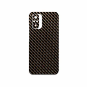 MAHOOT Glossy-Brown-Fiber Cover Sticker for Xiaomi Redmi Note 10s