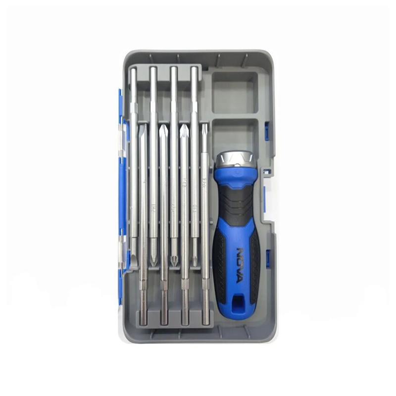 پیچ گوشتی جغجغه ای نووا مدل 1350 مجموعه 9 عددی پیچ گوشتی جغجغه ای نووا مدل 1350 مجموعه 9 عددی