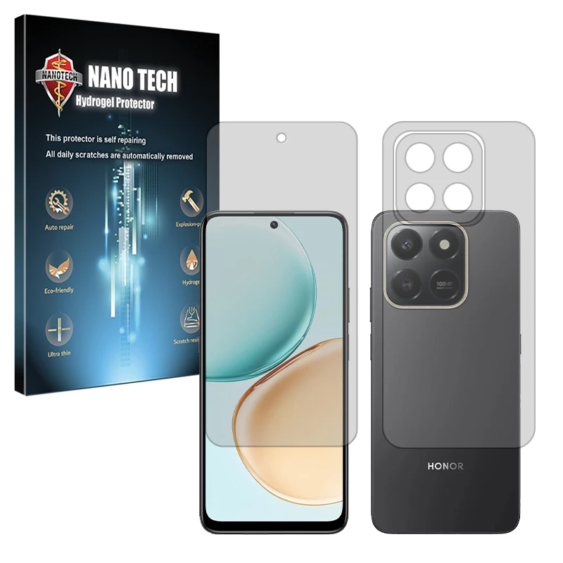 محافظ صفحه نمایش شفاف نانو تک مدل Tough مناسب برای گوشی موبایل آنر 400 Smart به همراه محافظ پشت گوشی