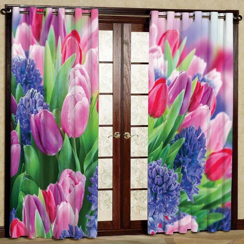 پرده مدل گل دار مخمل پانچی کد 437 سایز 140x280 سانتی متر