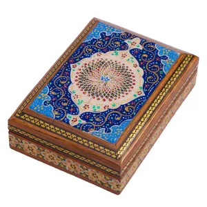 جعبه جواهرات خاتم کاری گالری گوهران مدل اسلیمی کد 525