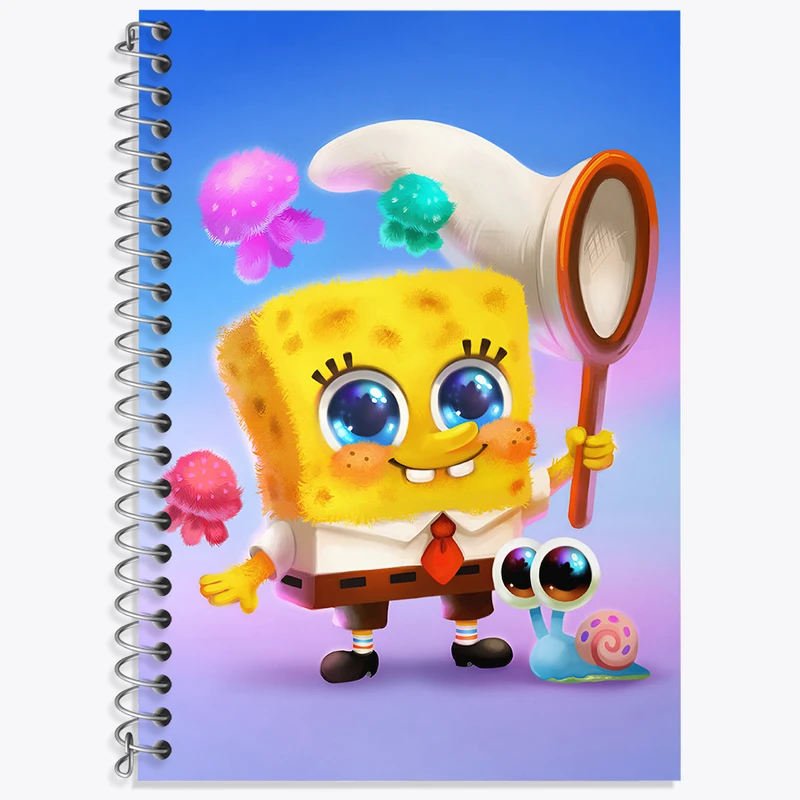 دفتر زبان 50 برگ خندالو مدل سه خط طرح باب اسفنجی کد N5987